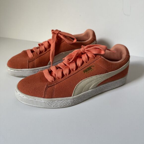 Puma Shoes - PUMA Suede Classic Coral Low Profile Lace-up Sneakers Tennis Shoes Womens 8